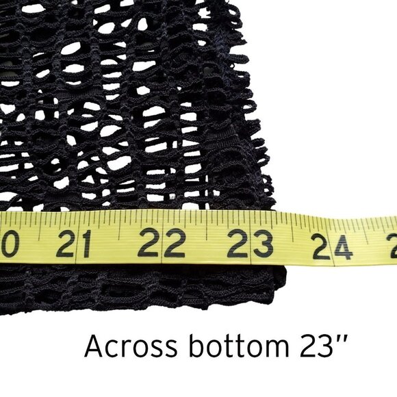 J Valdi Beachy Coverup 3/4 Sleeve Black Mesh V Neck Swim Pool Tunic Size XS - Picture 7 of 12